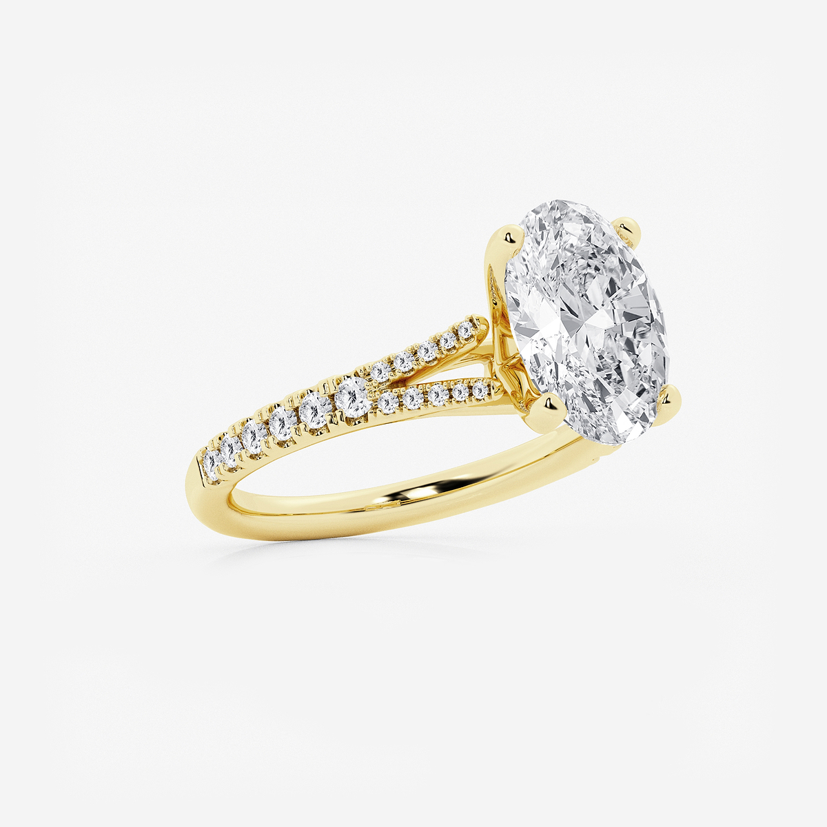 Additional Image 1 for  8 2/3 ctw Oval Lab Grown Diamond Split Shank Engagement Ring