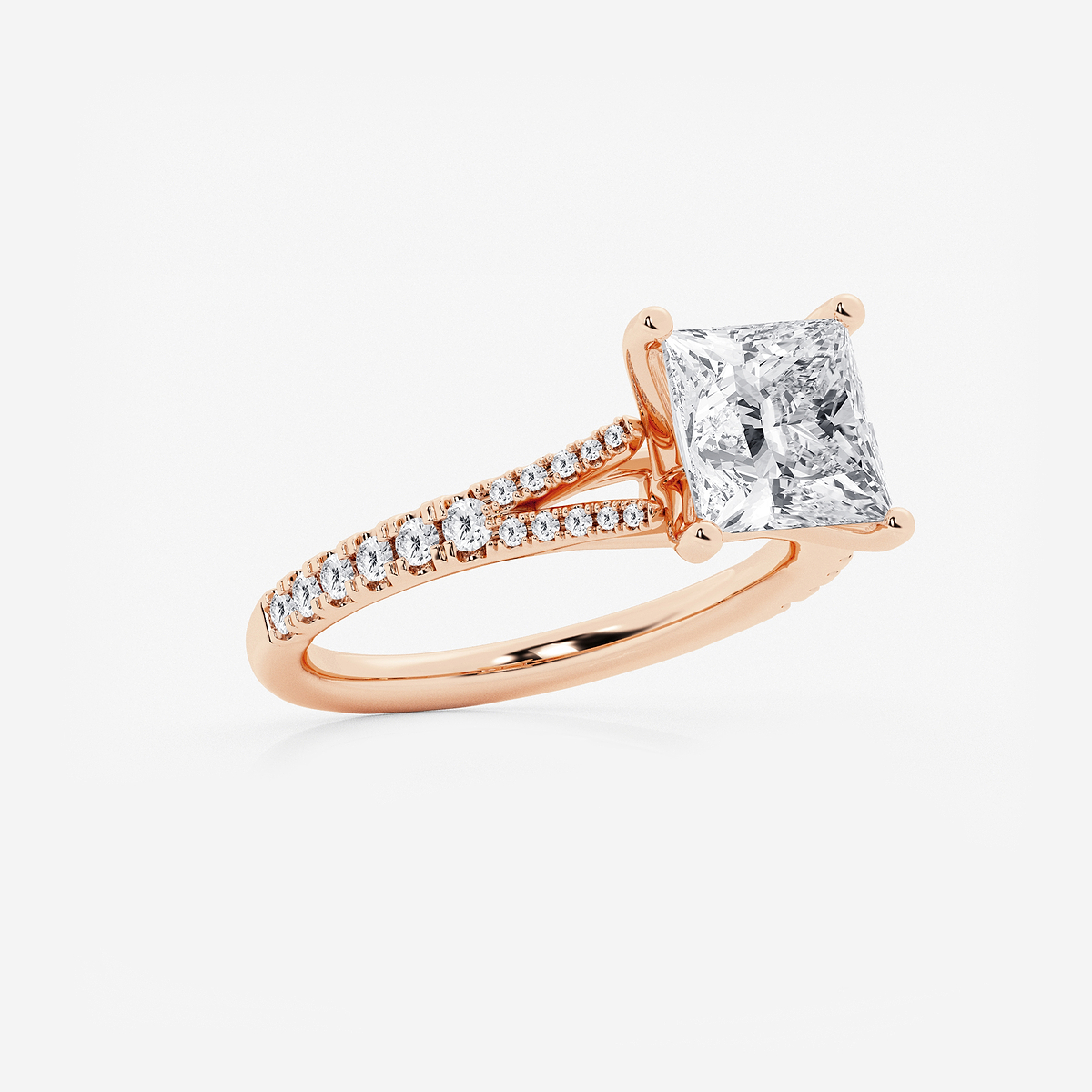 Additional Image 1 for  2 7/8 ctw Princess Lab Grown Diamond Split Shank Engagement Ring
