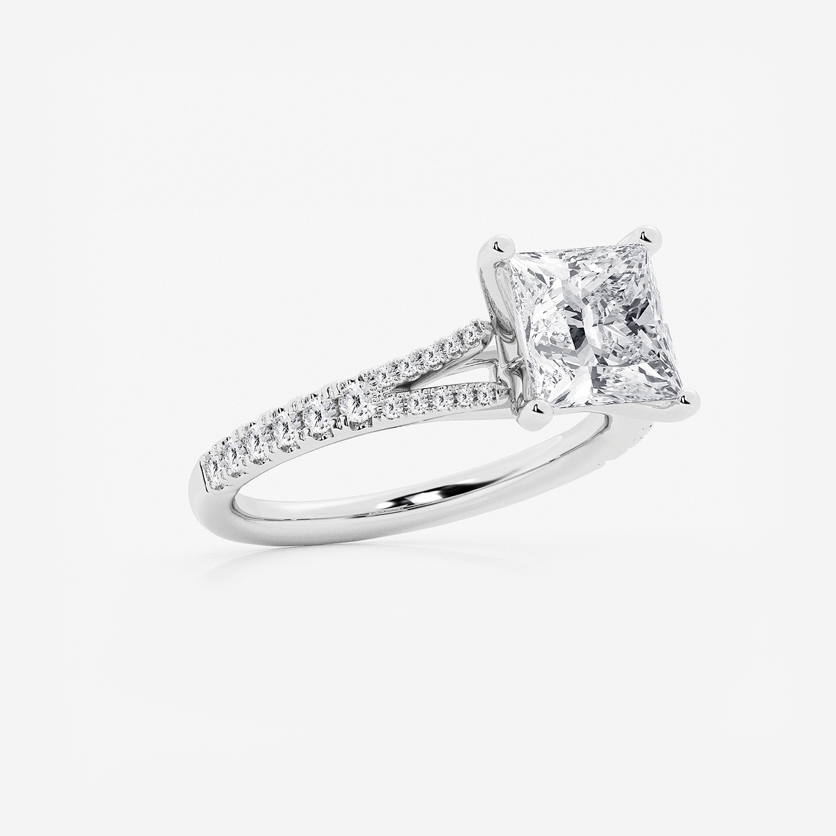 Additional Image 1 for  2 7/8 ctw Princess Lab Grown Diamond Split Shank Engagement Ring