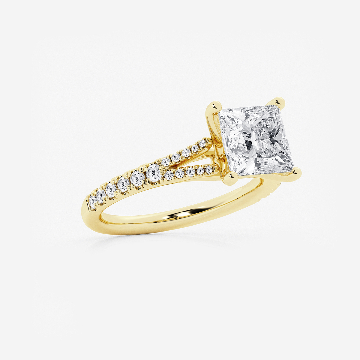 Additional Image 1 for  2 7/8 ctw Princess Lab Grown Diamond Split Shank Engagement Ring