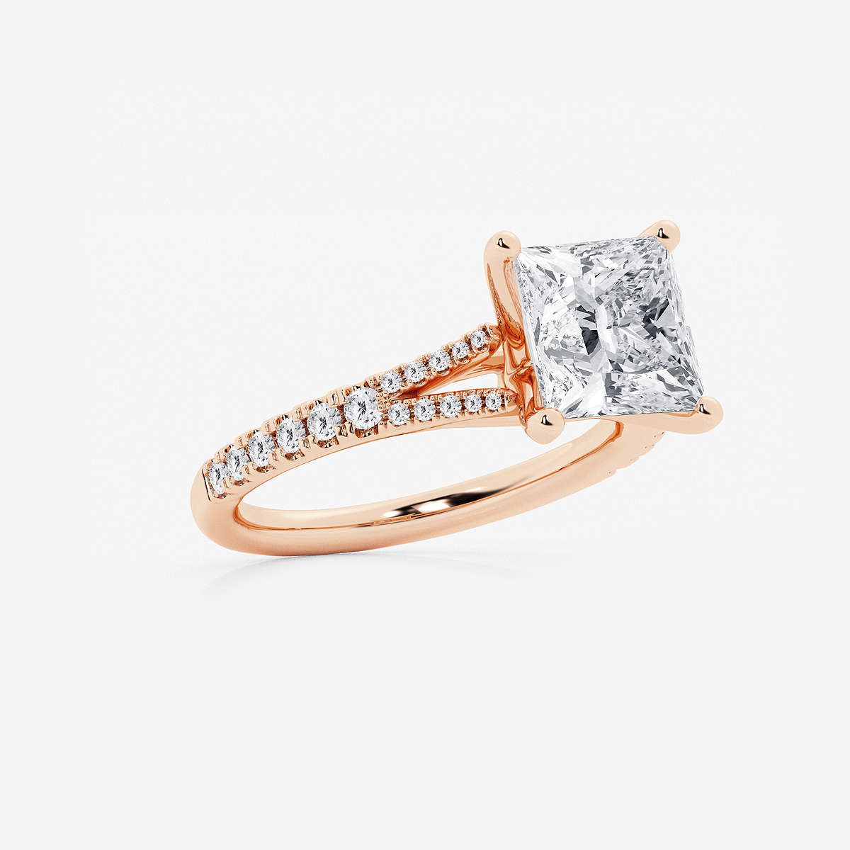 Additional Image 1 for  3 1/3 ctw Princess Lab Grown Diamond Split Shank Engagement Ring