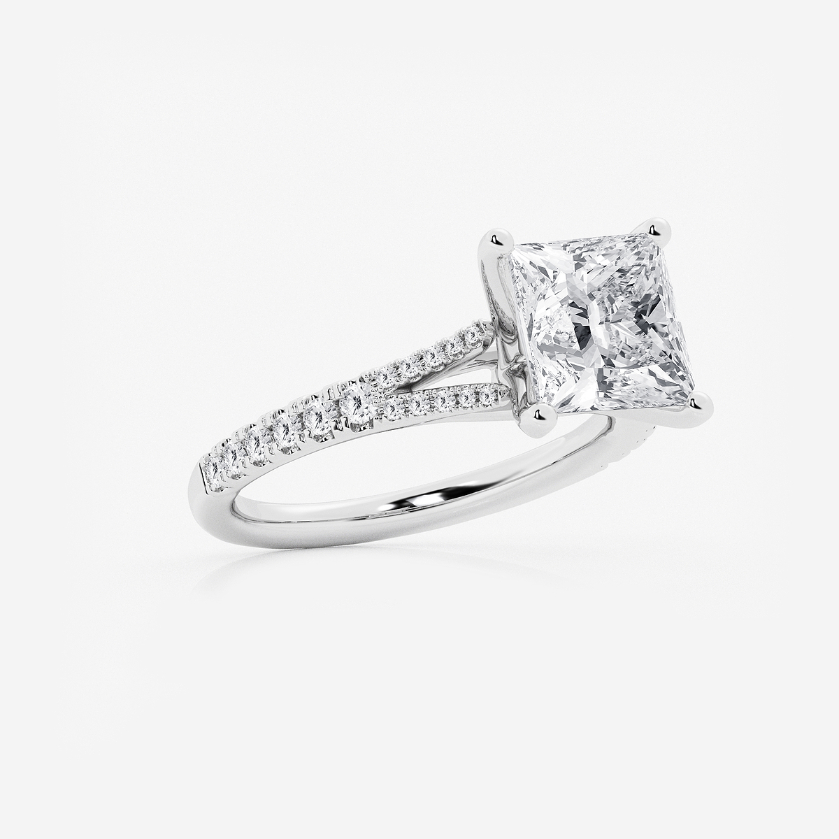 Additional Image 1 for  6 2/3 ctw Princess Lab Grown Diamond Split Shank Engagement Ring