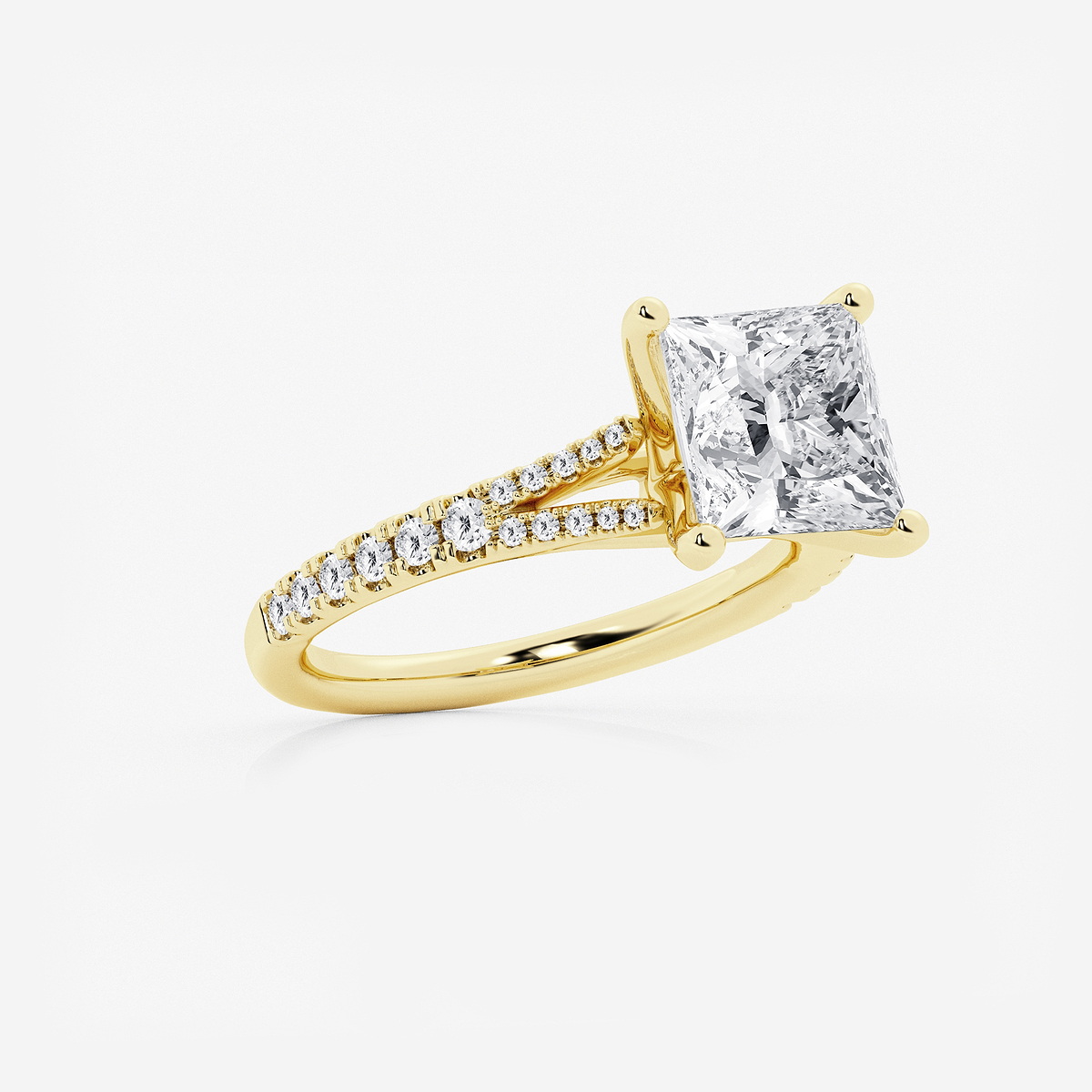 Additional Image 1 for  8 2/3 ctw Princess Lab Grown Diamond Split Shank Engagement Ring