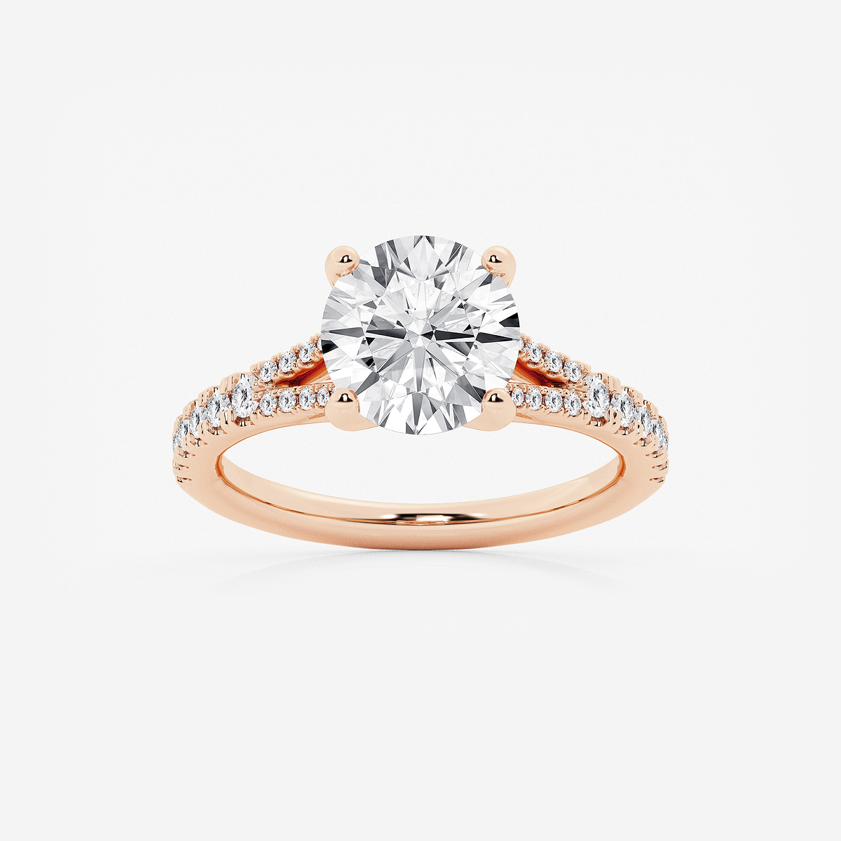 2 7/8 ctw Round Lab Grown Diamond Split Shank Engagement Ring