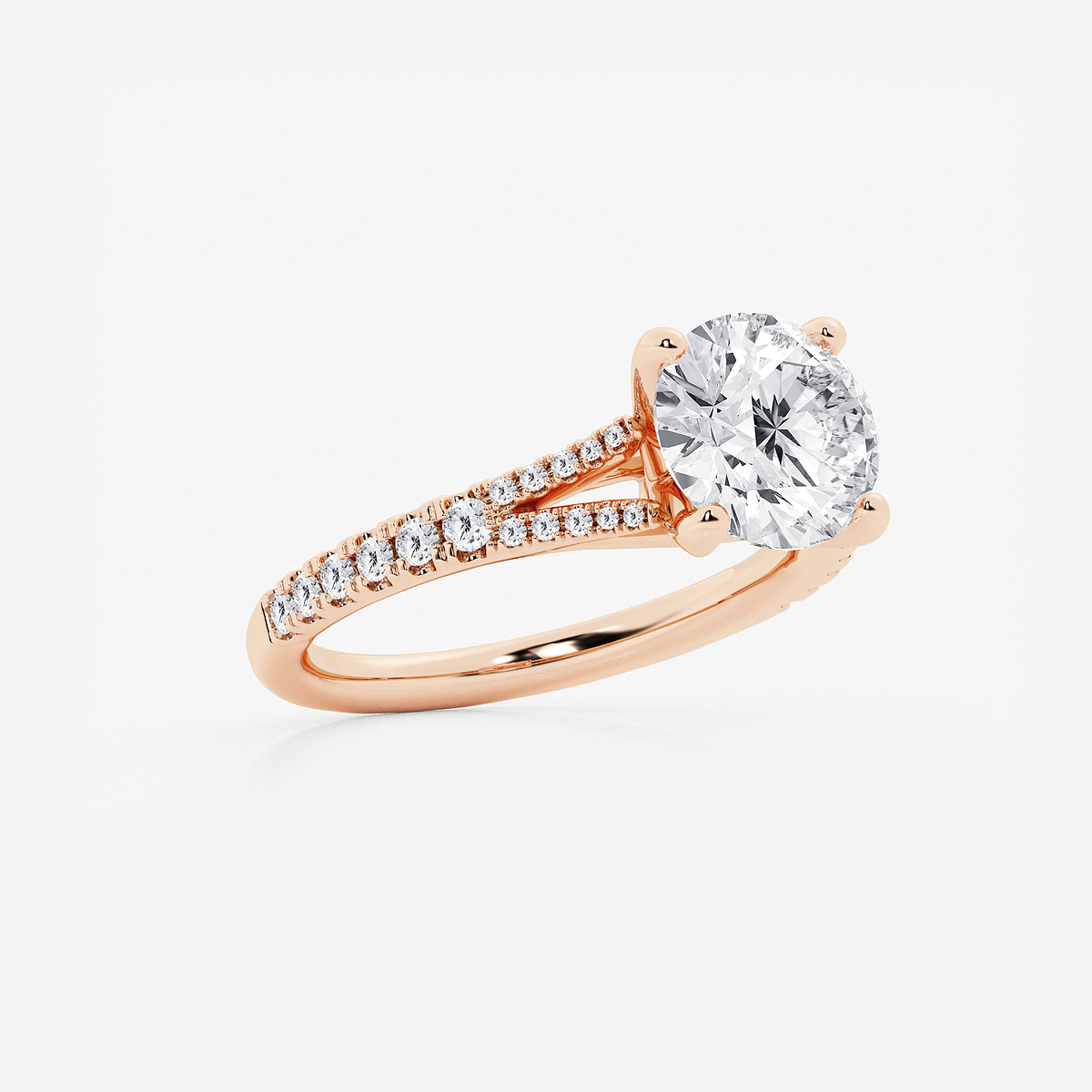 Additional Image 1 for  2 7/8 ctw Round Lab Grown Diamond Split Shank Engagement Ring