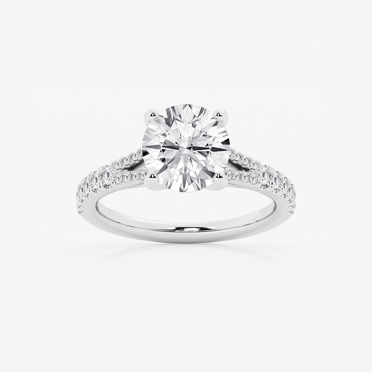 2 7/8 ctw Round Lab Grown Diamond Split Shank Engagement Ring