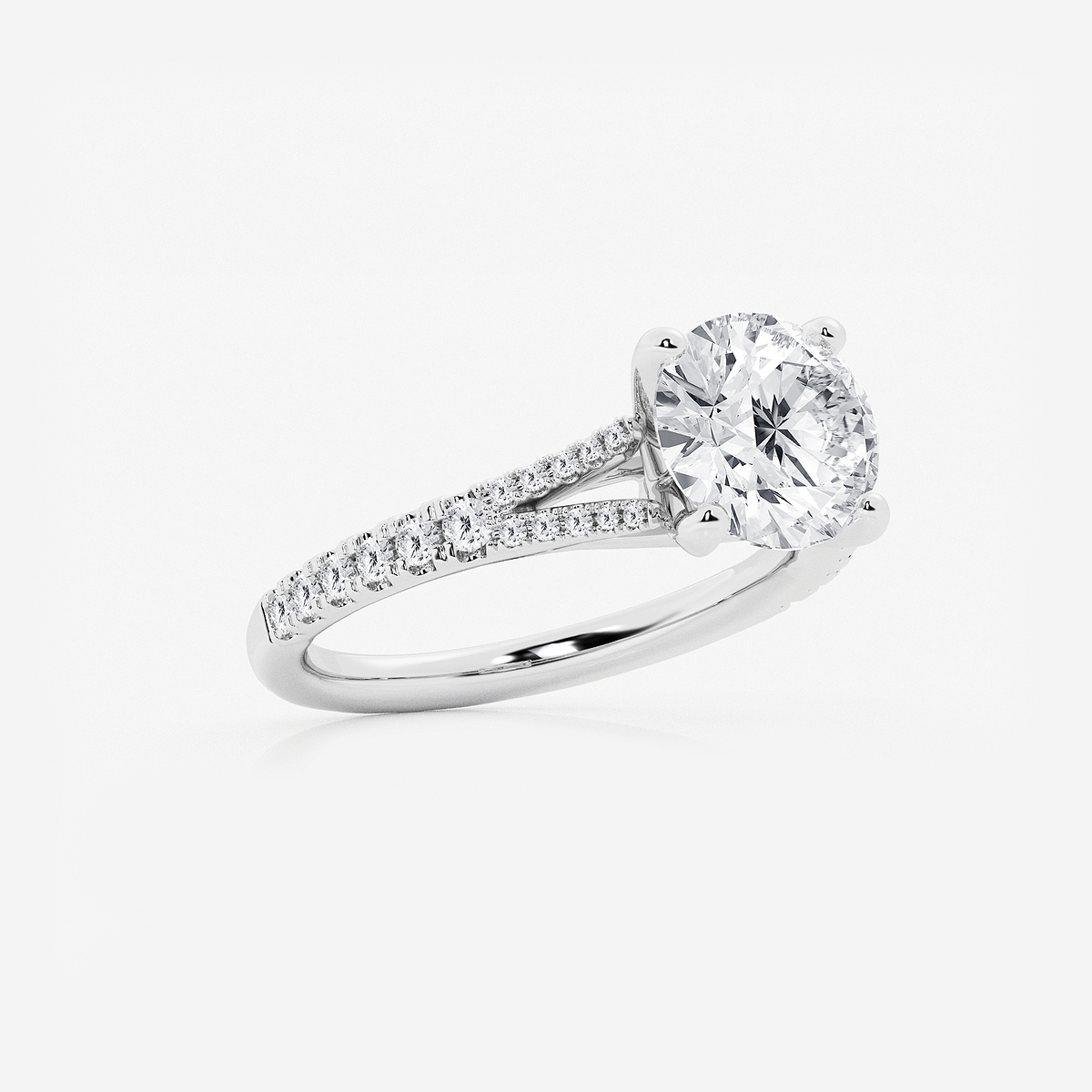 Additional Image 1 for  2 7/8 ctw Round Lab Grown Diamond Split Shank Engagement Ring