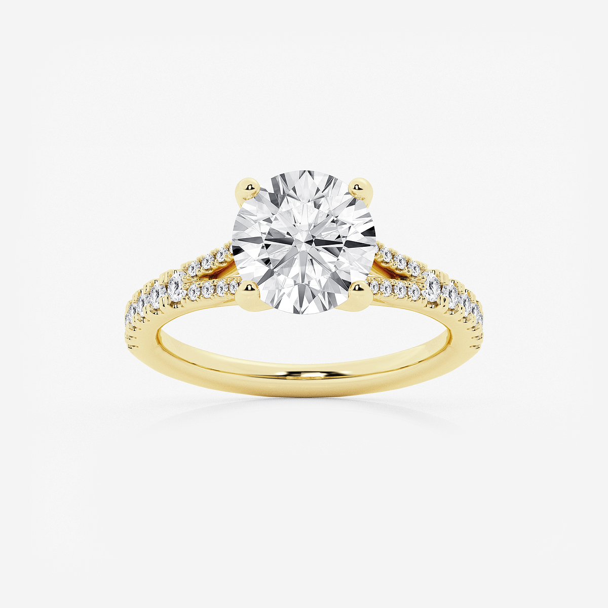2 7/8 ctw Round Lab Grown Diamond Split Shank Engagement Ring