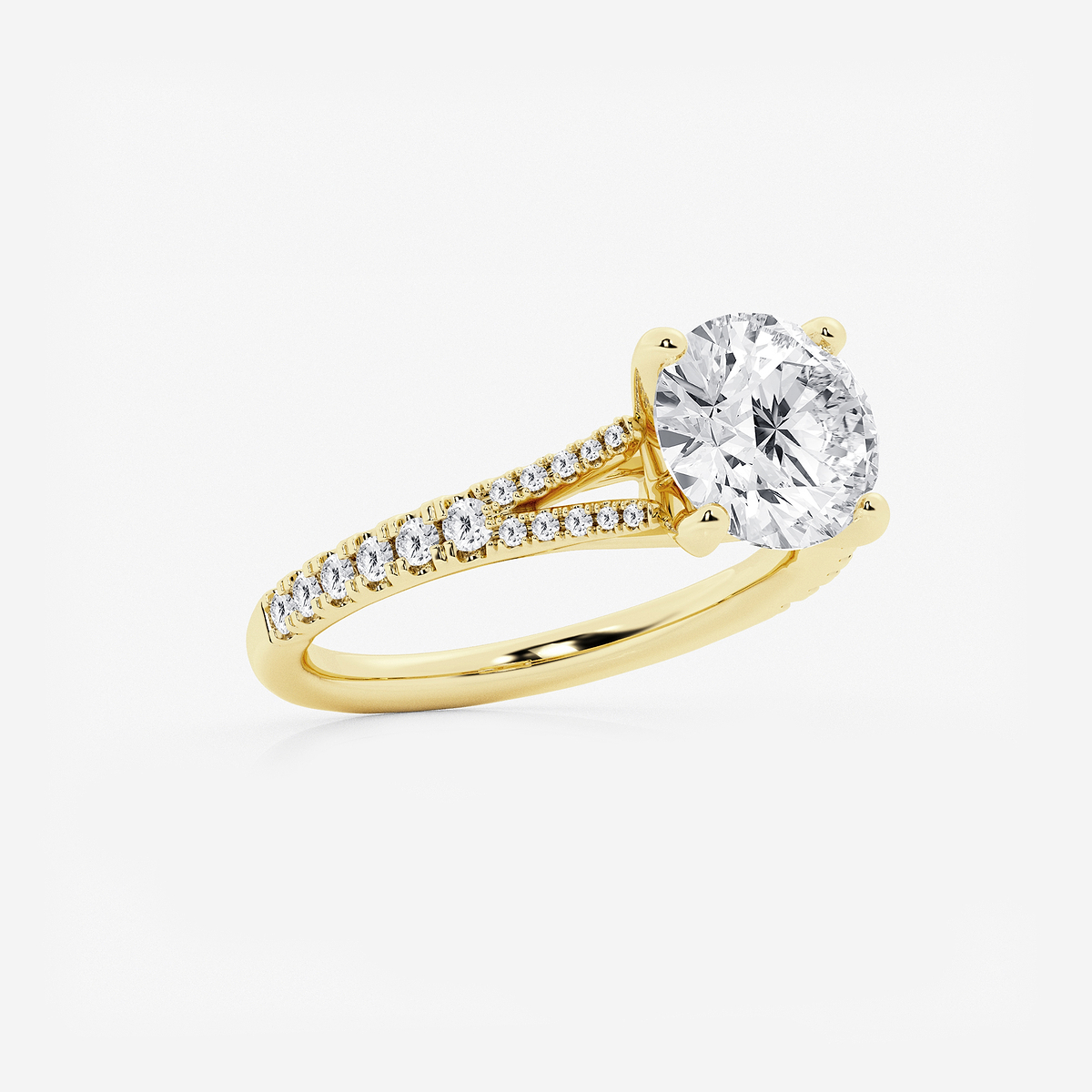 Additional Image 1 for  2 7/8 ctw Round Lab Grown Diamond Split Shank Engagement Ring