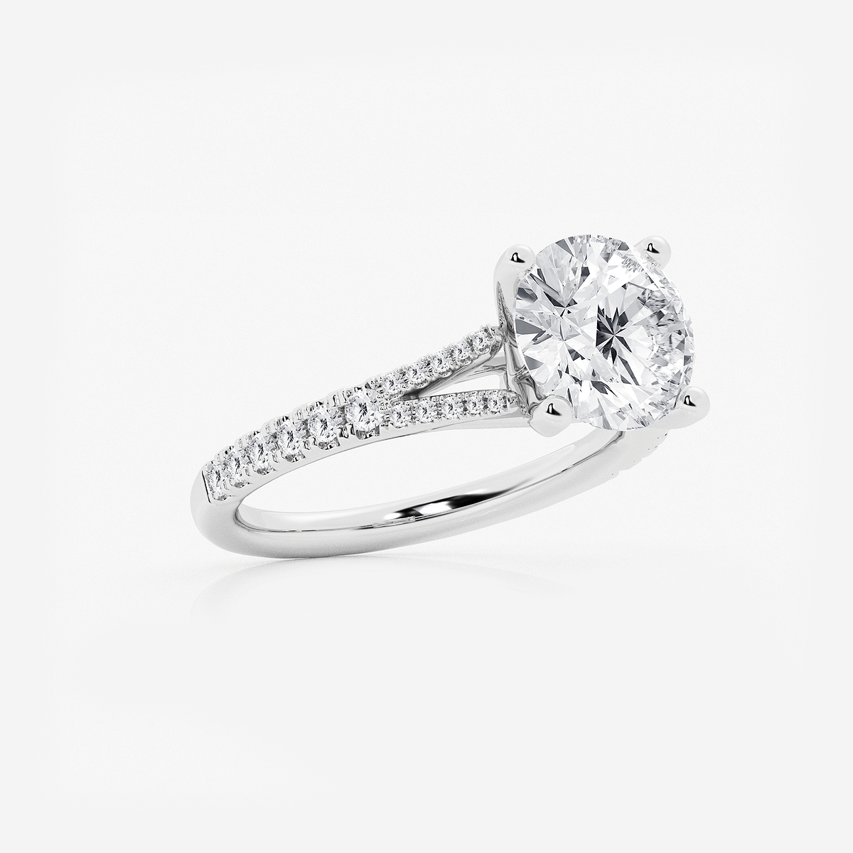 Additional Image 1 for  6 2/3 ctw Round Lab Grown Diamond Split Shank Engagement Ring
