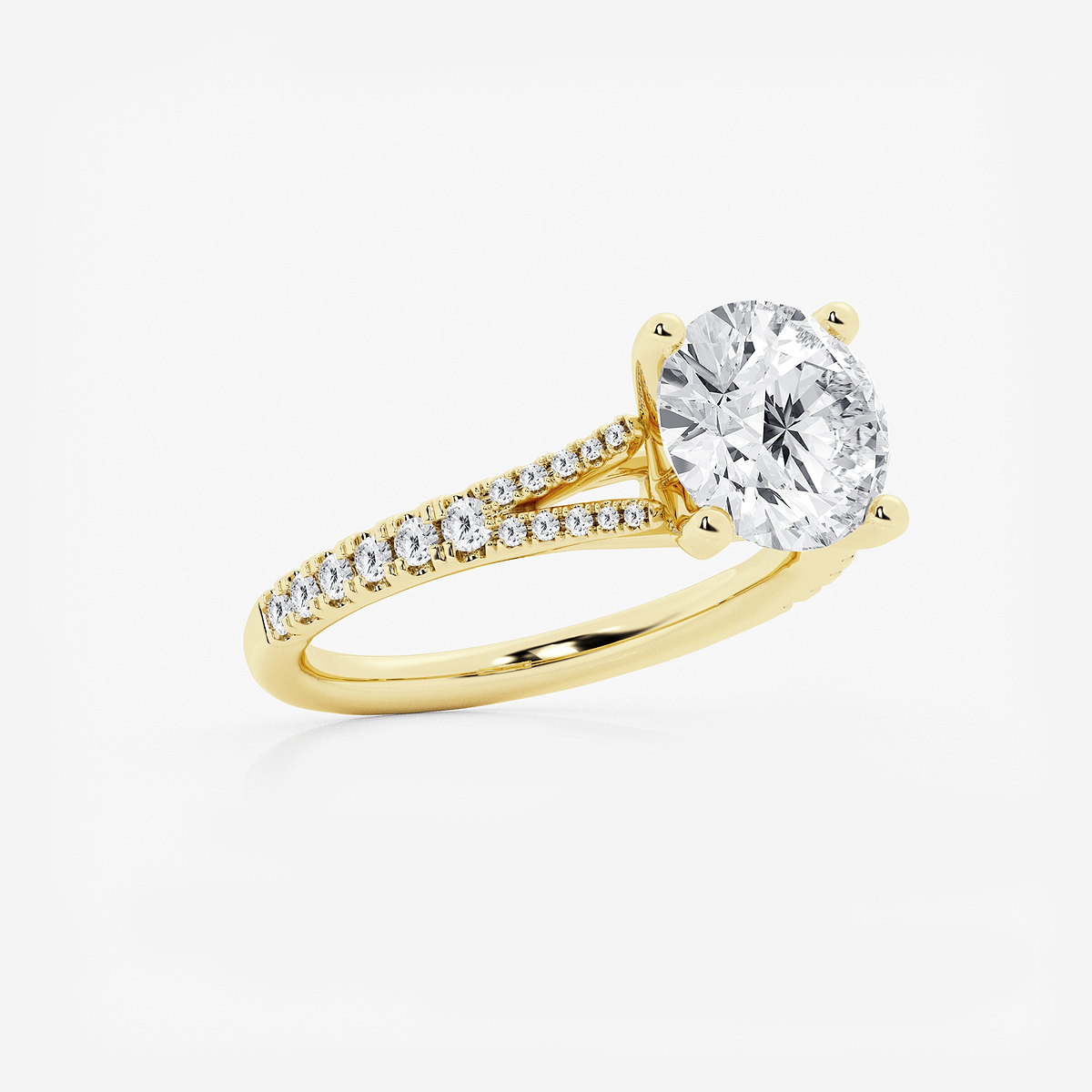 Additional Image 1 for  6 2/3 ctw Round Lab Grown Diamond Split Shank Engagement Ring