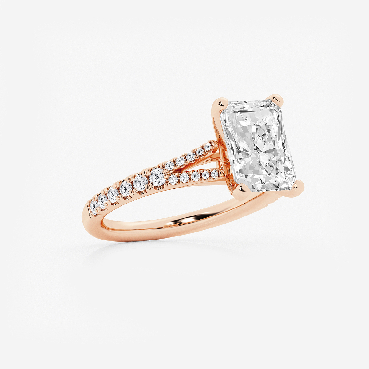 Additional Image 1 for  2 7/8 ctw Radiant Lab Grown Diamond Split Shank Engagement Ring