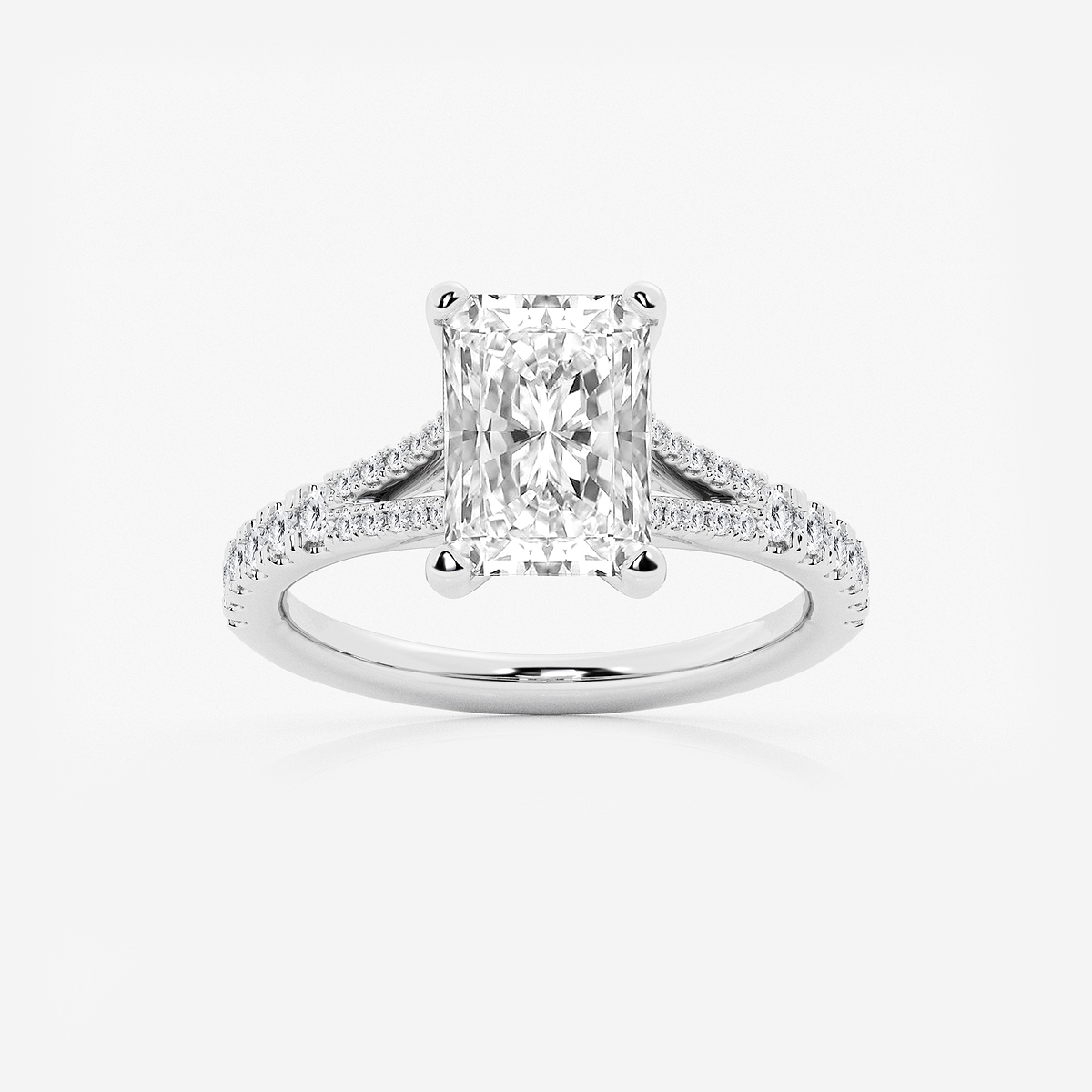 2 7/8 ctw Radiant Lab Grown Diamond Split Shank Engagement Ring