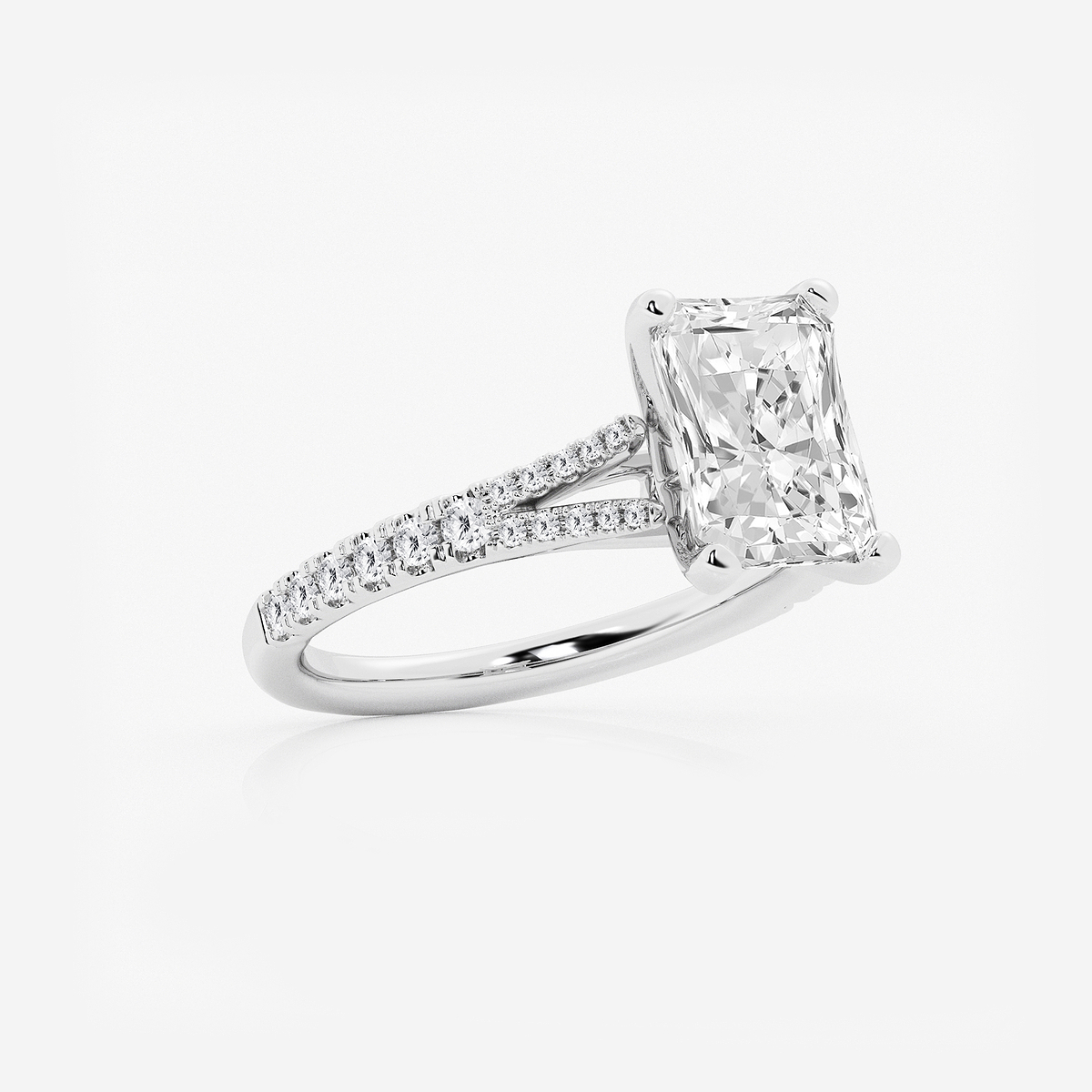 Additional Image 1 for  2 7/8 ctw Radiant Lab Grown Diamond Split Shank Engagement Ring