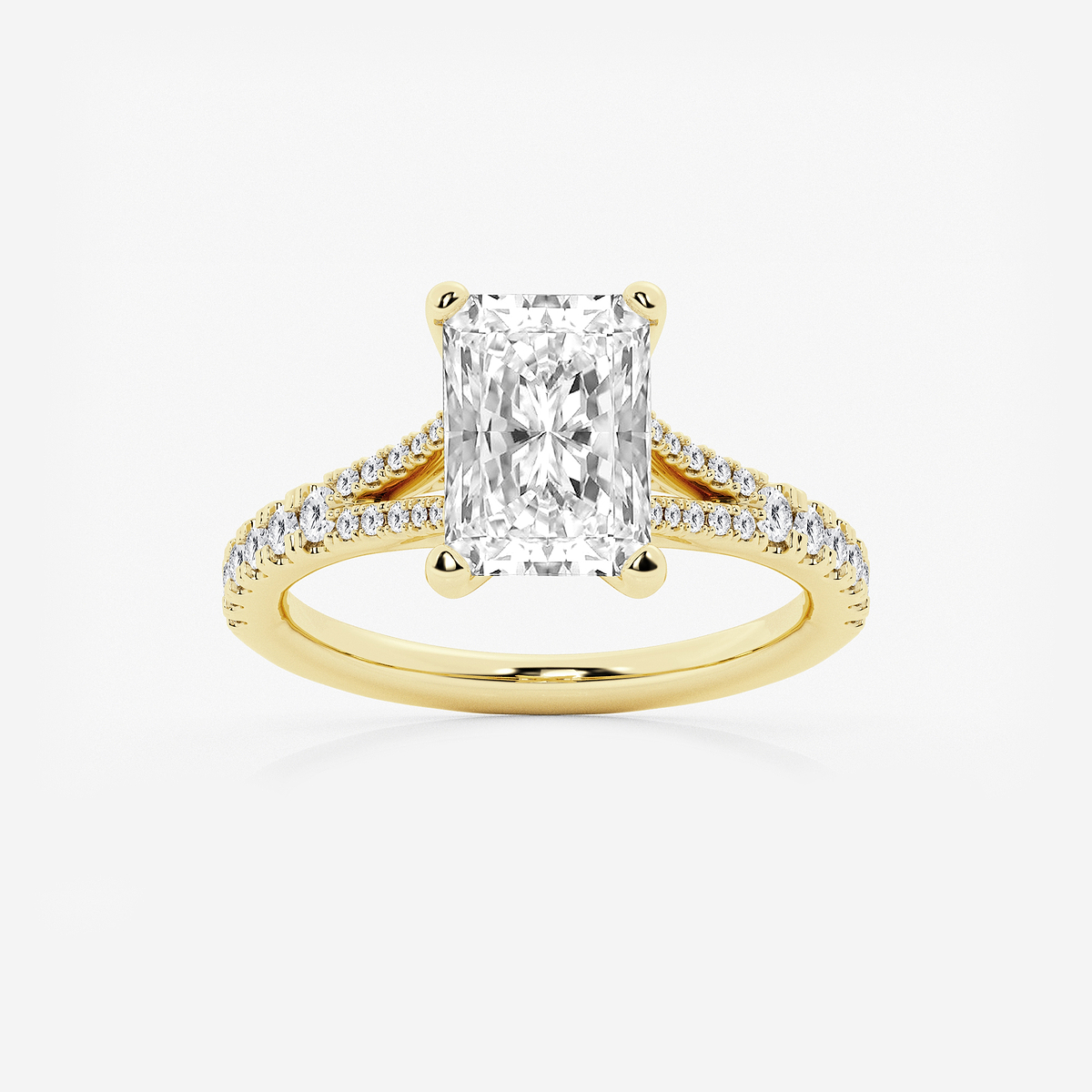 2 7/8 ctw Radiant Lab Grown Diamond Split Shank Engagement Ring