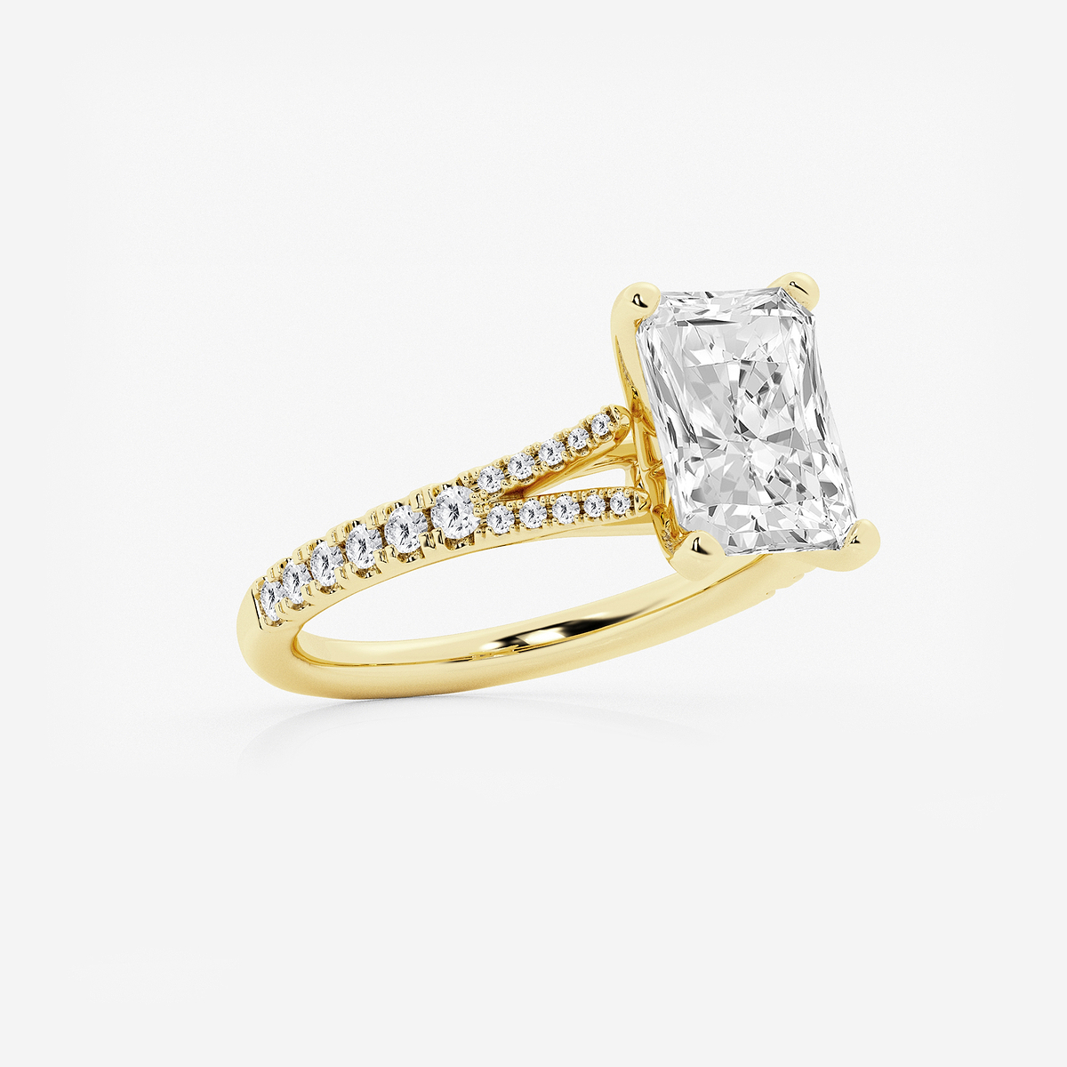 Additional Image 1 for  2 7/8 ctw Radiant Lab Grown Diamond Split Shank Engagement Ring