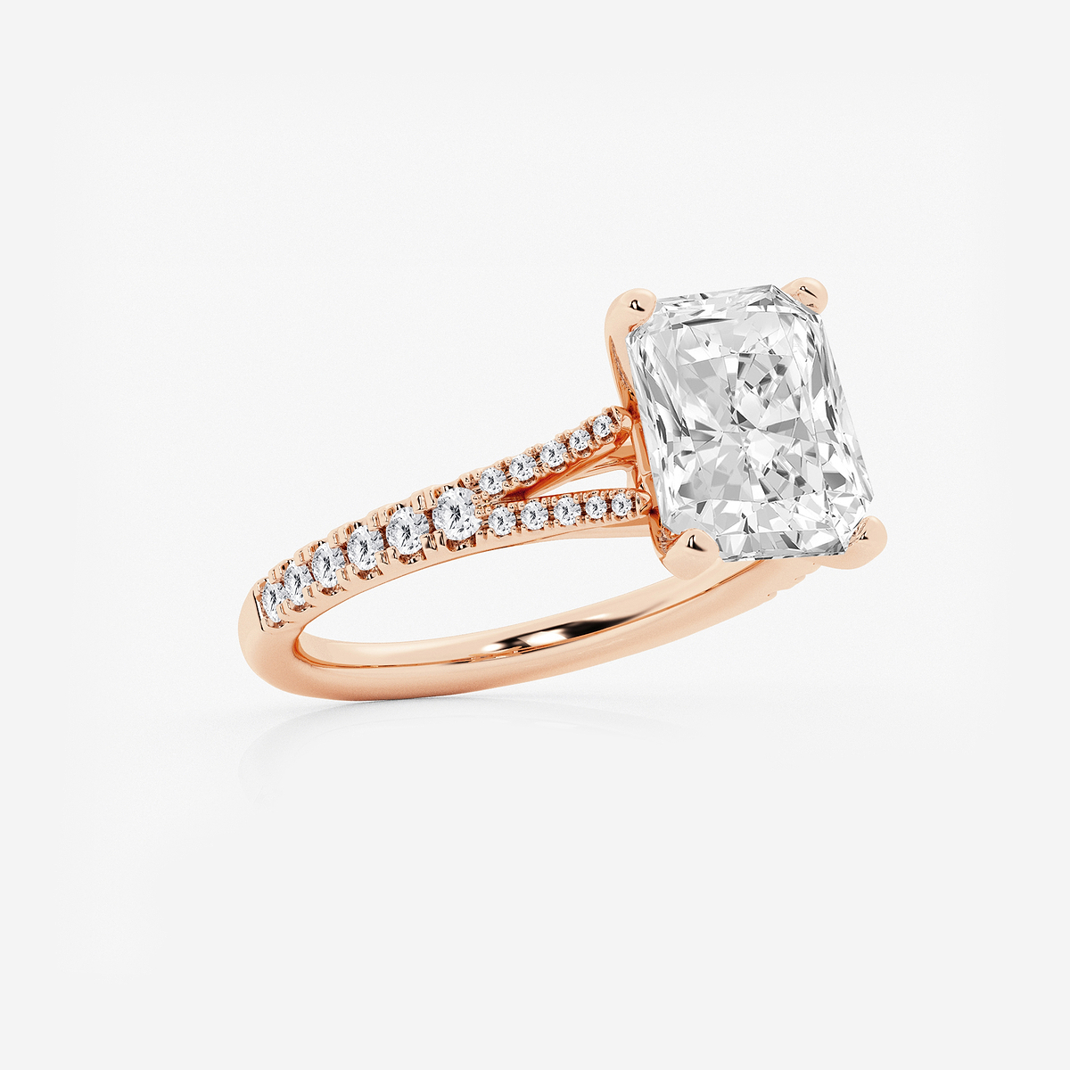 Additional Image 1 for  8 2/3 ctw Radiant Lab Grown Diamond Split Shank Engagement Ring