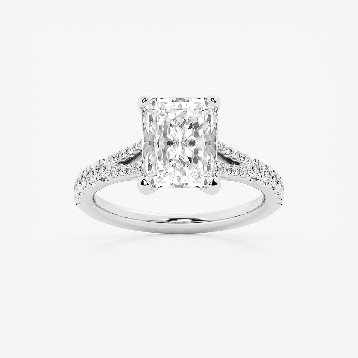 3 1/3 ctw Radiant Lab Grown Diamond Split Shank Engagement Ring