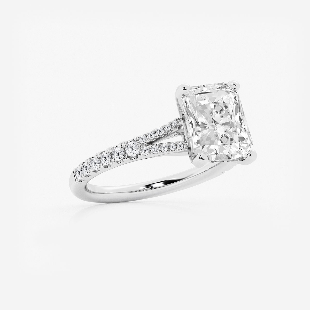 Additional Image 1 for  3 1/3 ctw Radiant Lab Grown Diamond Split Shank Engagement Ring