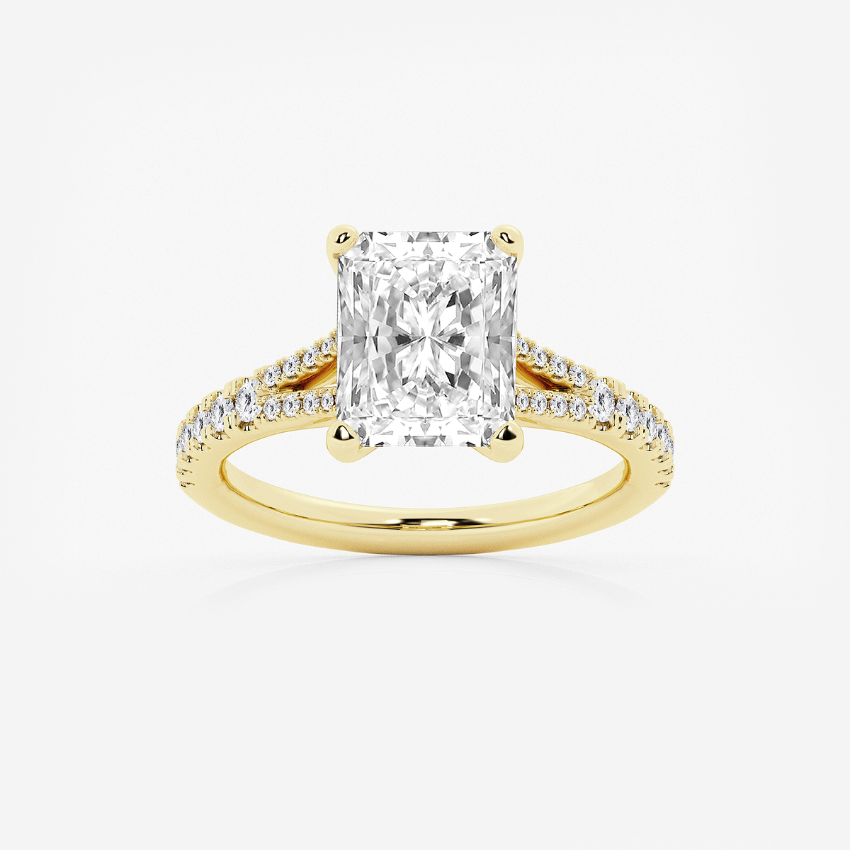 3 1/3 ctw Radiant Lab Grown Diamond Split Shank Engagement Ring