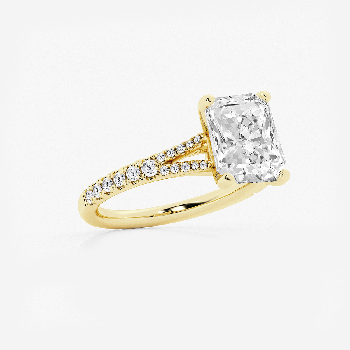 Additional Image 1 for  3 1/3 ctw Radiant Lab Grown Diamond Split Shank Engagement Ring