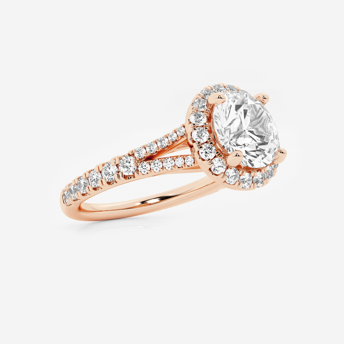 Additional Image 1 for  2 5/8 ctw Round Lab Grown Diamond Split Shank Halo Engagement Ring