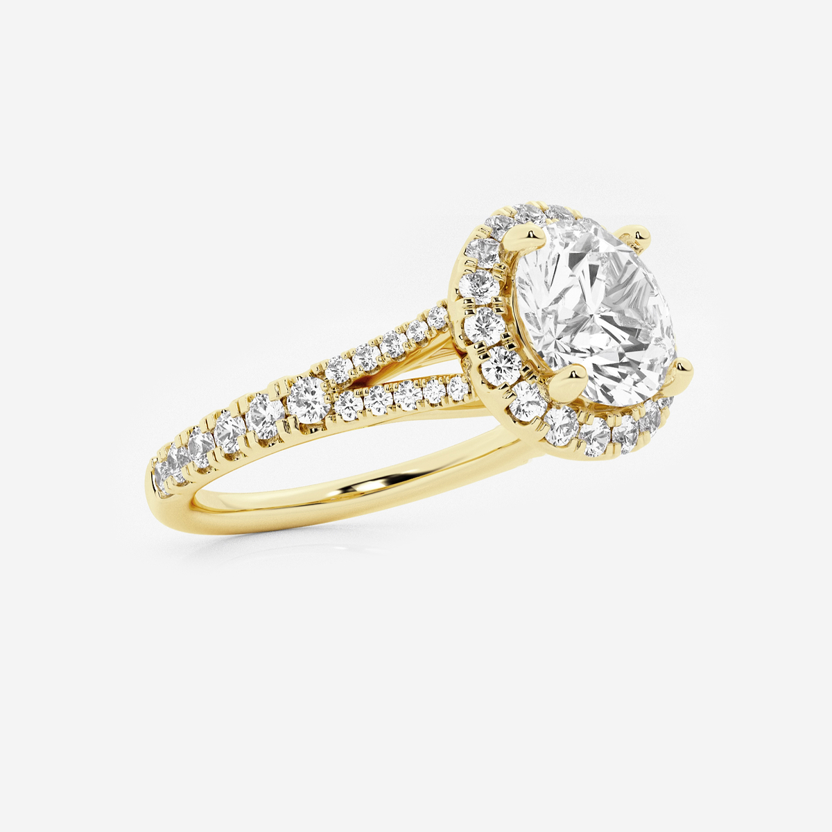 Additional Image 1 for  2 5/8 ctw Round Lab Grown Diamond Split Shank Halo Engagement Ring