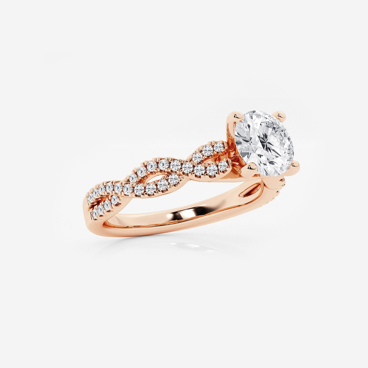 Additional Image 1 for  1 ctw Round Lab Grown Diamond Double Twist Engagement Ring