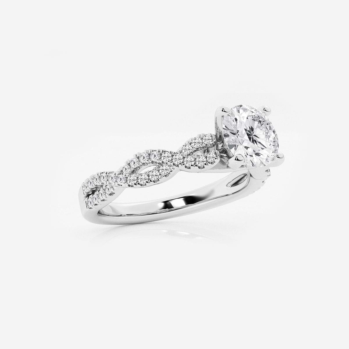 Additional Image 1 for  1 ctw Round Lab Grown Diamond Double Twist Engagement Ring