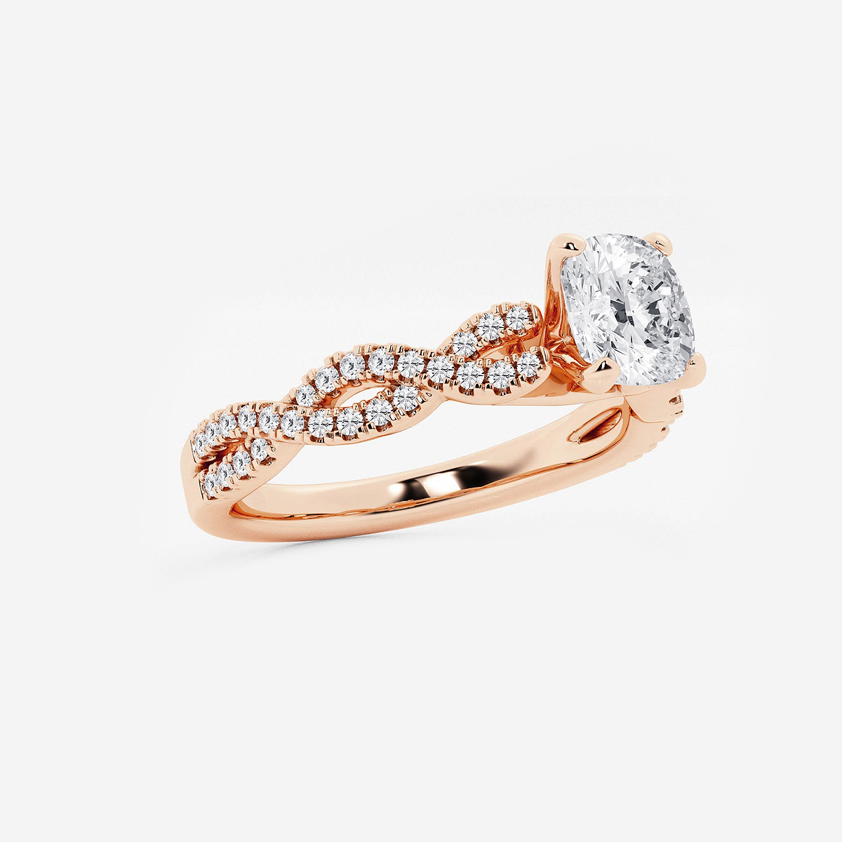 Additional Image 1 for  1 1/4 ctw Cushion Lab Grown Diamond Double Twist Engagement Ring