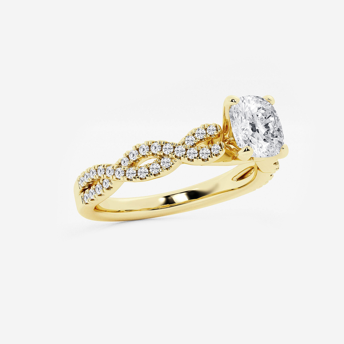 Additional Image 1 for  1 1/4 ctw Cushion Lab Grown Diamond Double Twist Engagement Ring