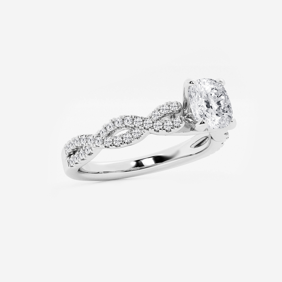 Additional Image 1 for  1 1/4 ctw Cushion Lab Grown Diamond Double Twist Engagement Ring