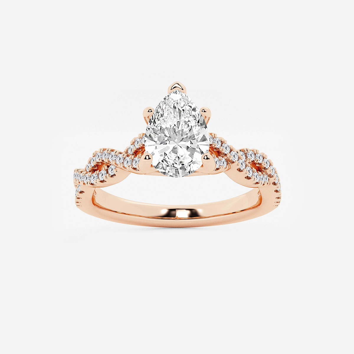 1 1/4 ctw Pear Lab Grown Diamond Double Twist Engagement Ring