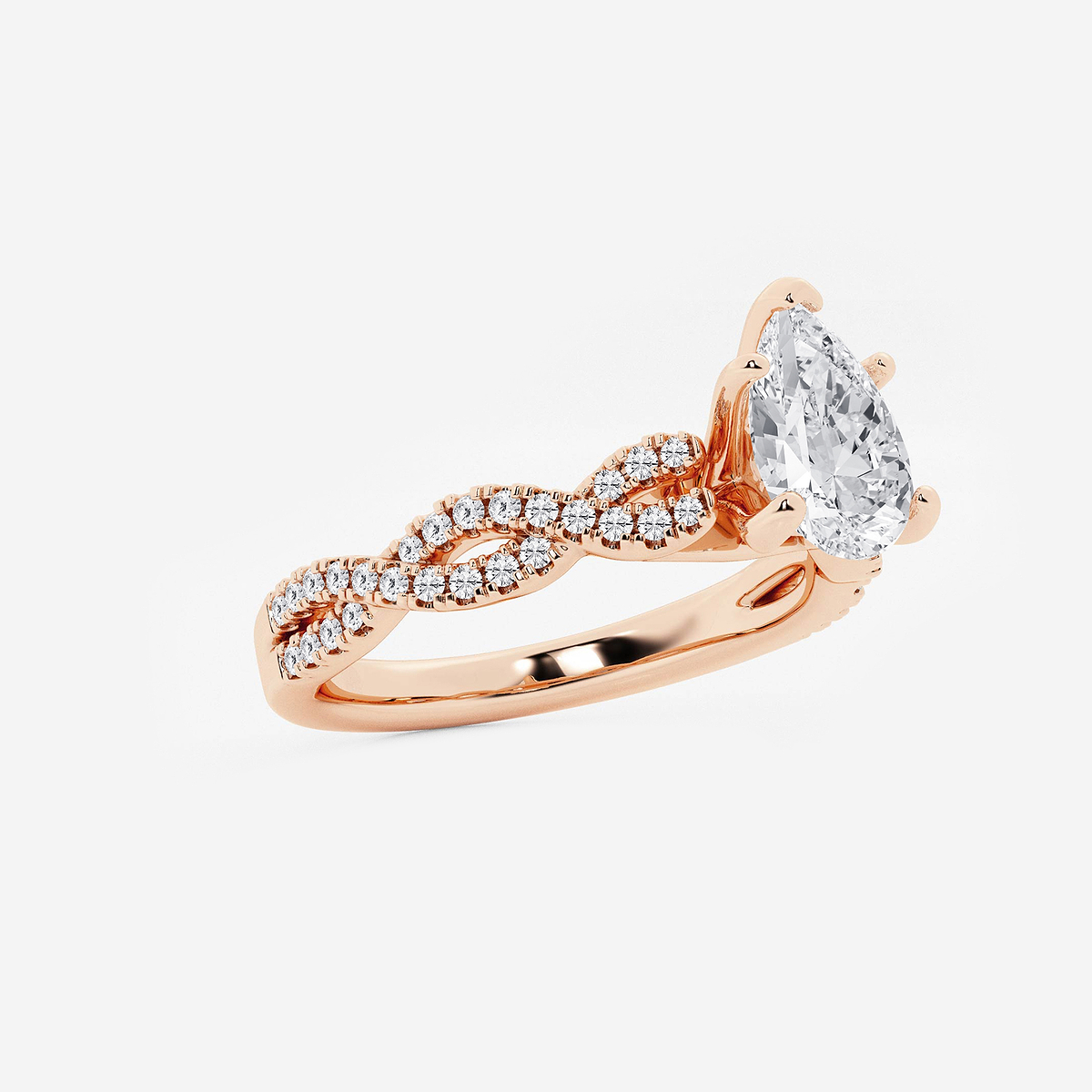 Additional Image 1 for  1 1/4 ctw Pear Lab Grown Diamond Double Twist Engagement Ring