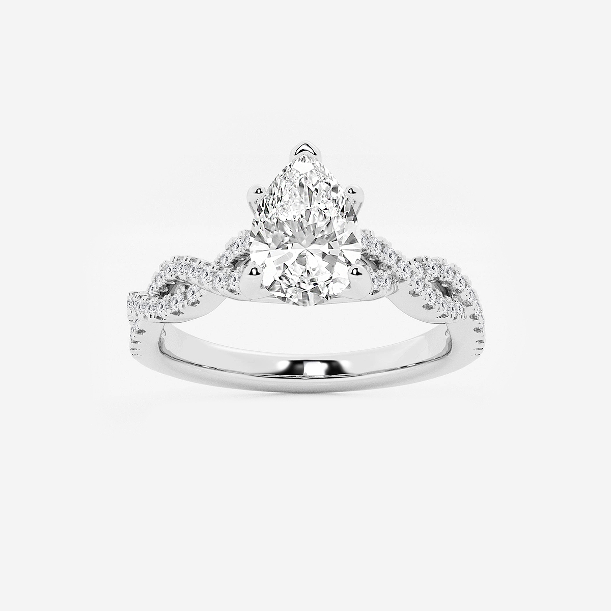 1 1/4 ctw Pear Lab Grown Diamond Double Twist Engagement Ring