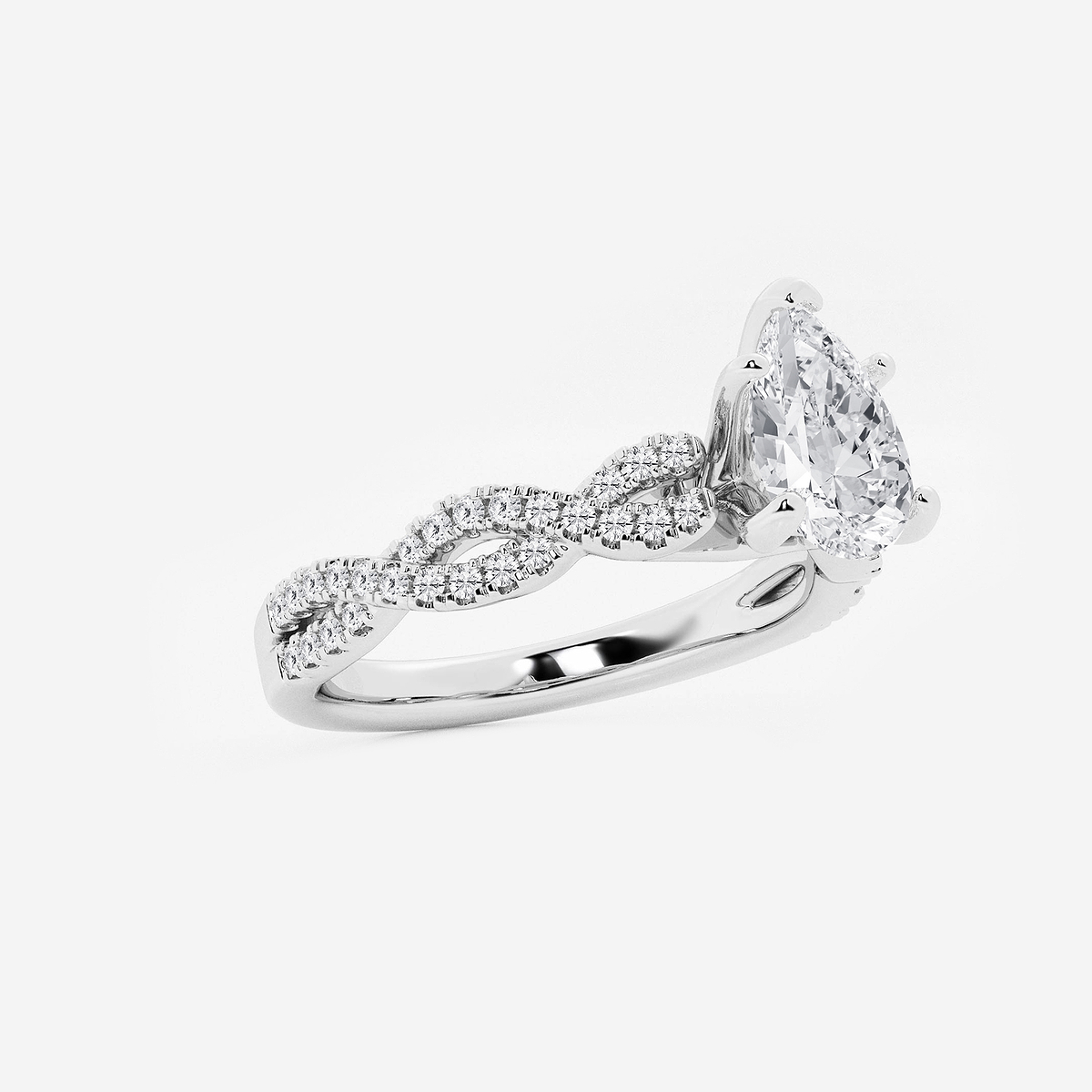 Additional Image 1 for  1 1/4 ctw Pear Lab Grown Diamond Double Twist Engagement Ring