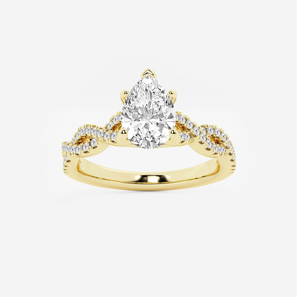 1 1/4 ctw Pear Lab Grown Diamond Double Twist Engagement Ring