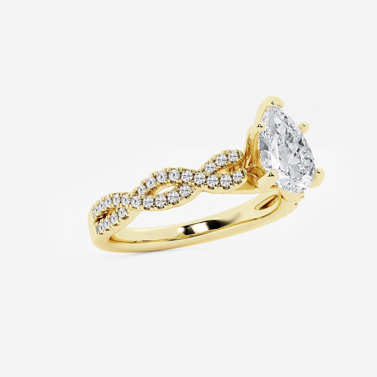 Additional Image 1 for  1 1/4 ctw Pear Lab Grown Diamond Double Twist Engagement Ring