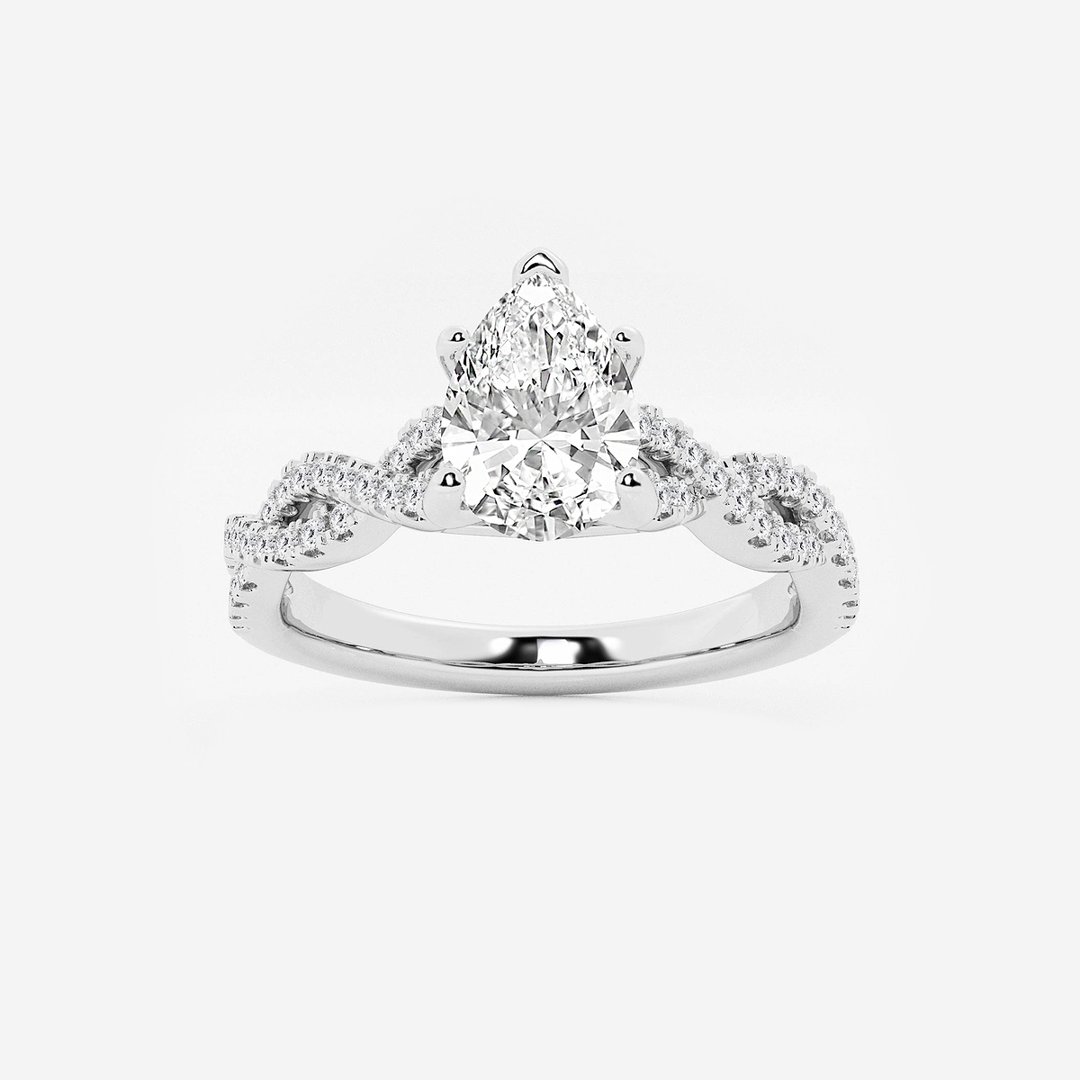 1 1/4 ctw Pear Lab Grown Diamond Double Twist Engagement Ring