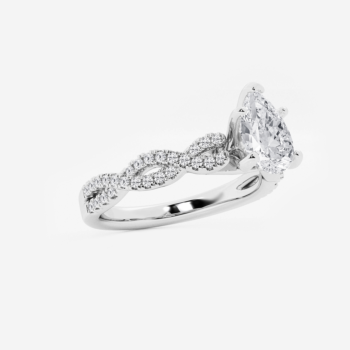 Additional Image 1 for  1 1/4 ctw Pear Lab Grown Diamond Double Twist Engagement Ring