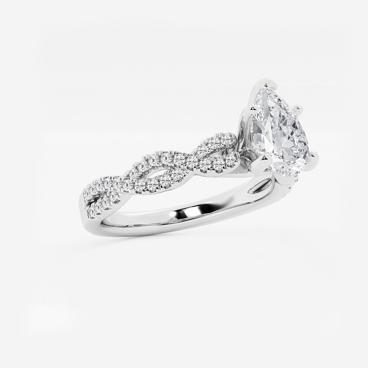 Additional Image 1 for  1 ctw Pear Lab Grown Diamond Double Twist Engagement Ring