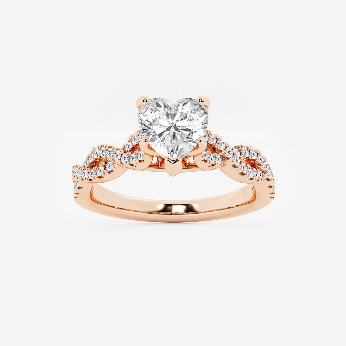 1 1/4 ctw Heart Lab Grown Diamond Double Twist Engagement Ring