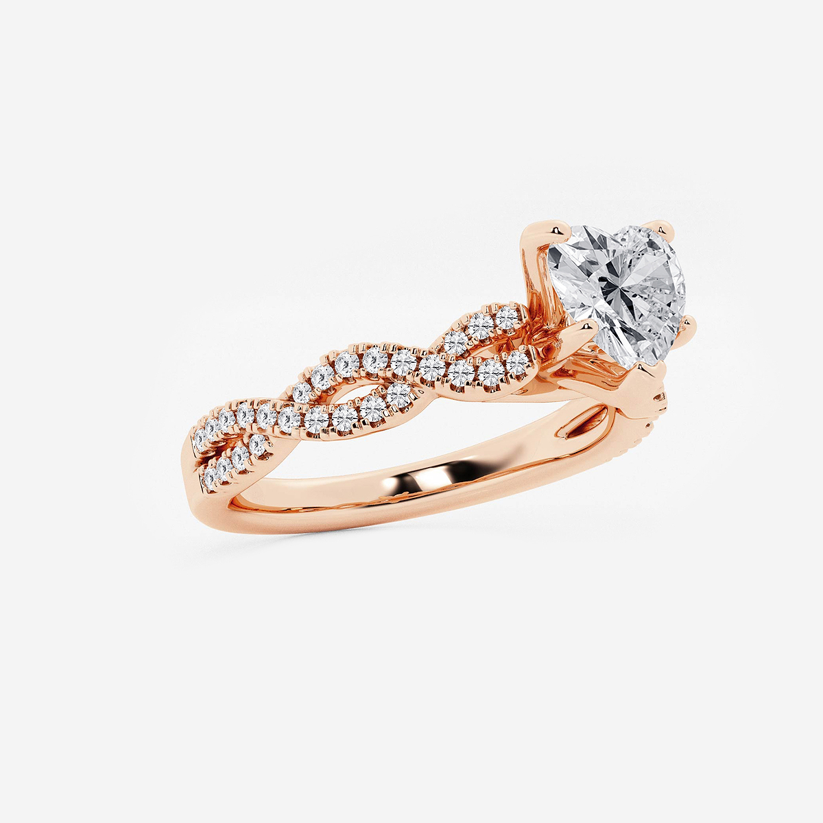 Additional Image 1 for  1 1/4 ctw Heart Lab Grown Diamond Double Twist Engagement Ring
