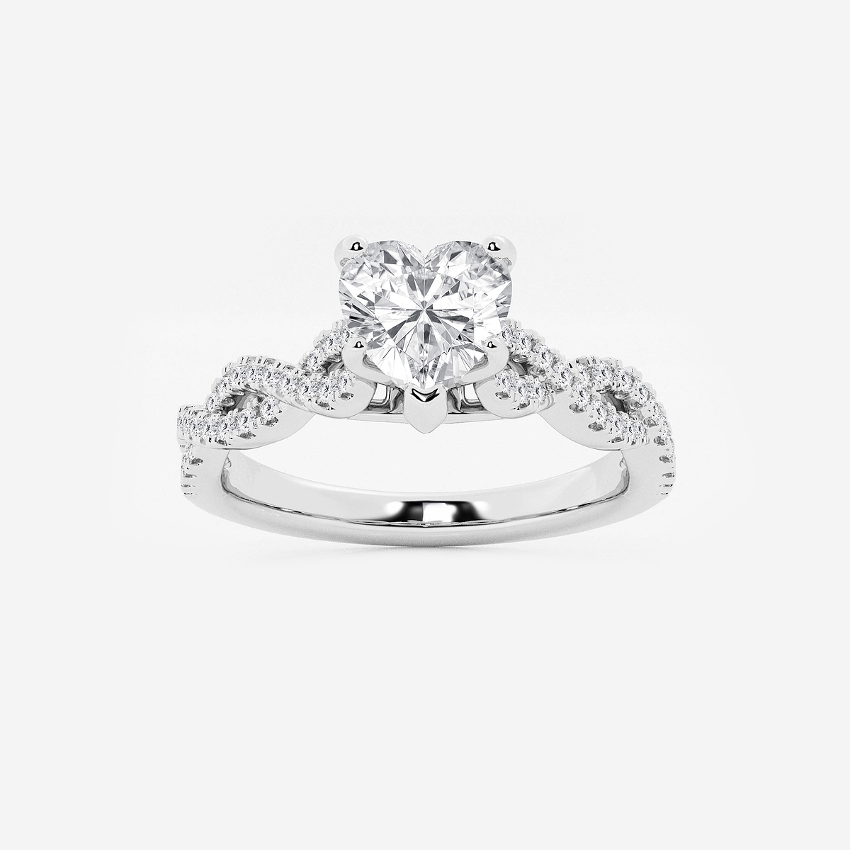 1 1/4 ctw Heart Lab Grown Diamond Double Twist Engagement Ring