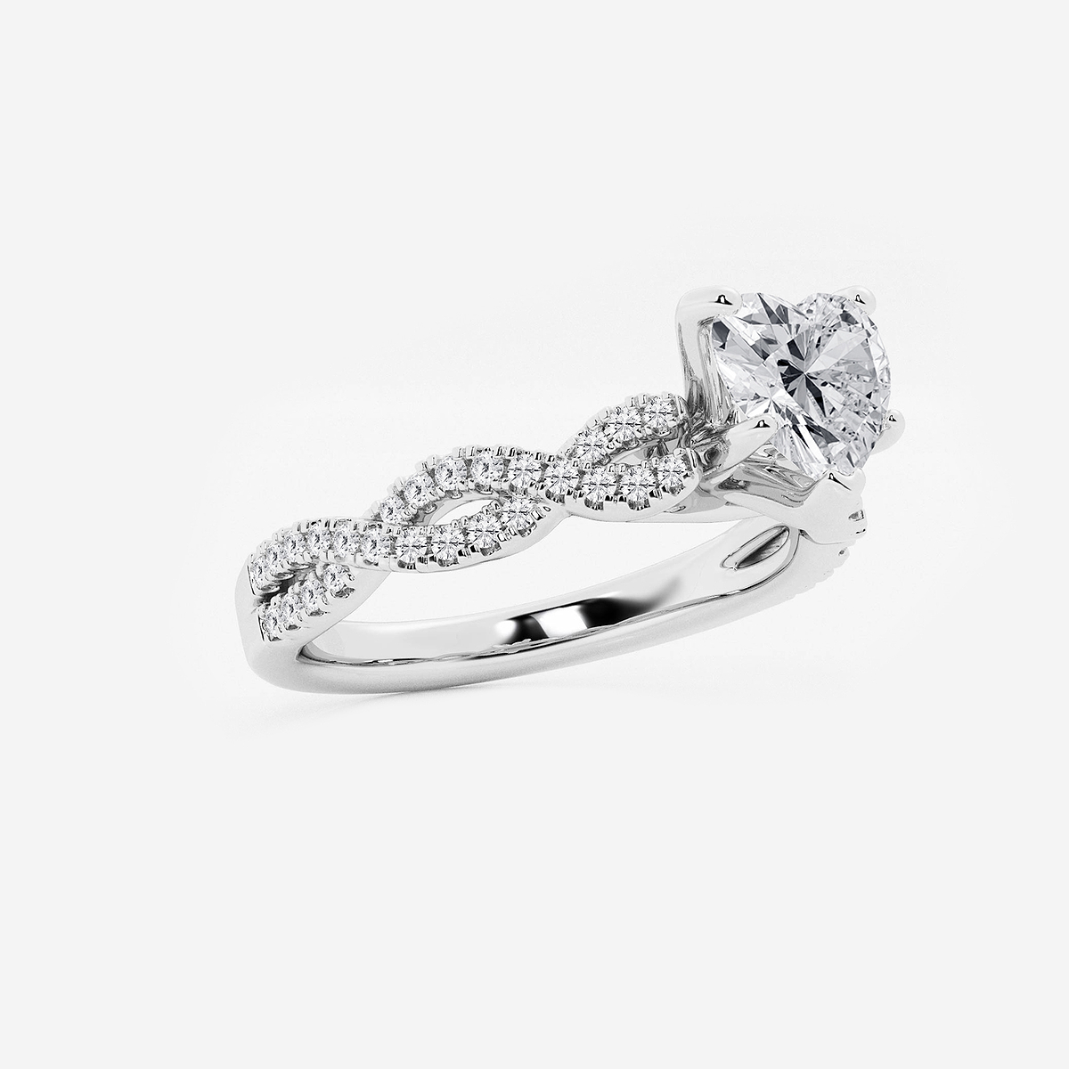 Additional Image 1 for  1 1/4 ctw Heart Lab Grown Diamond Double Twist Engagement Ring