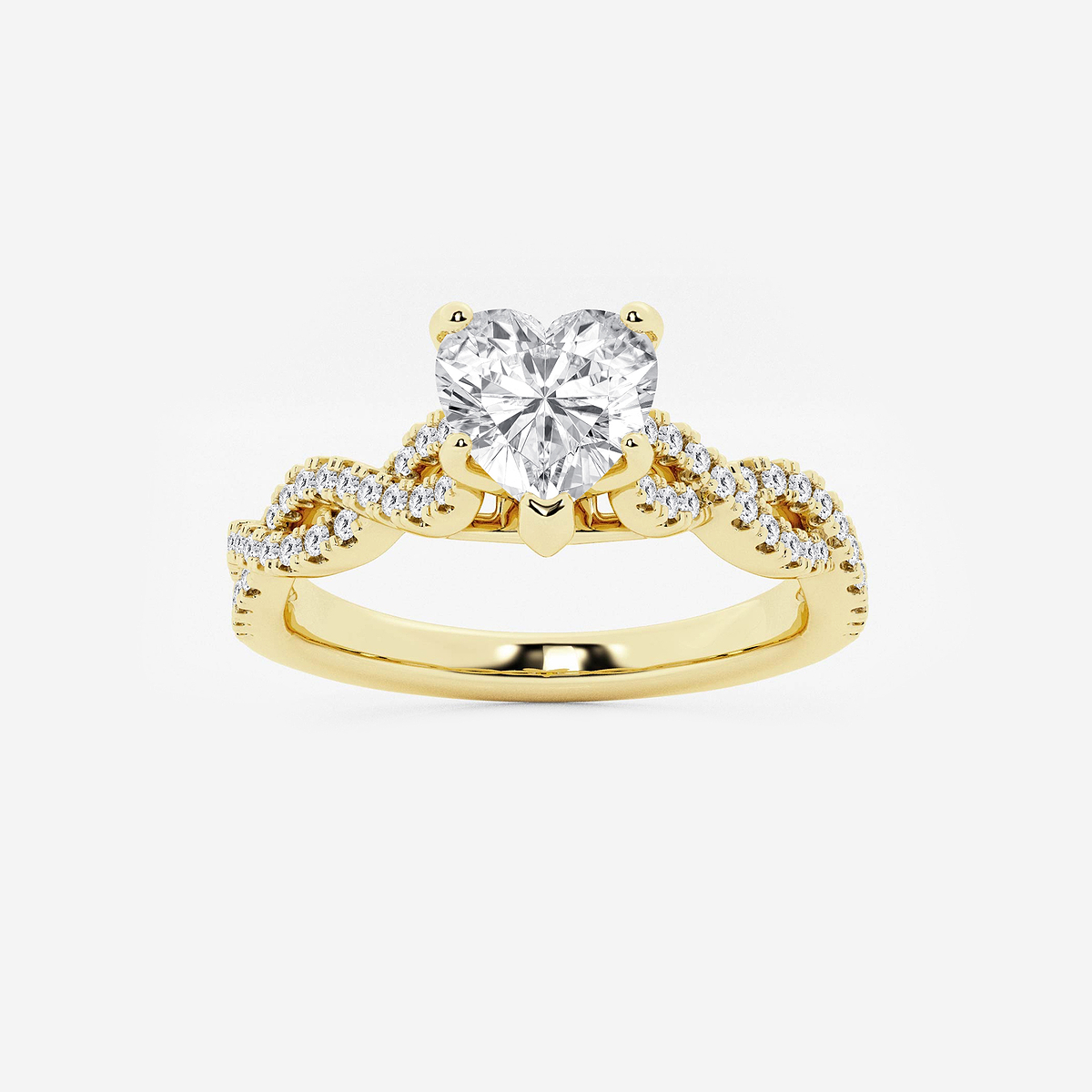 1 1/4 ctw Heart Lab Grown Diamond Double Twist Engagement Ring