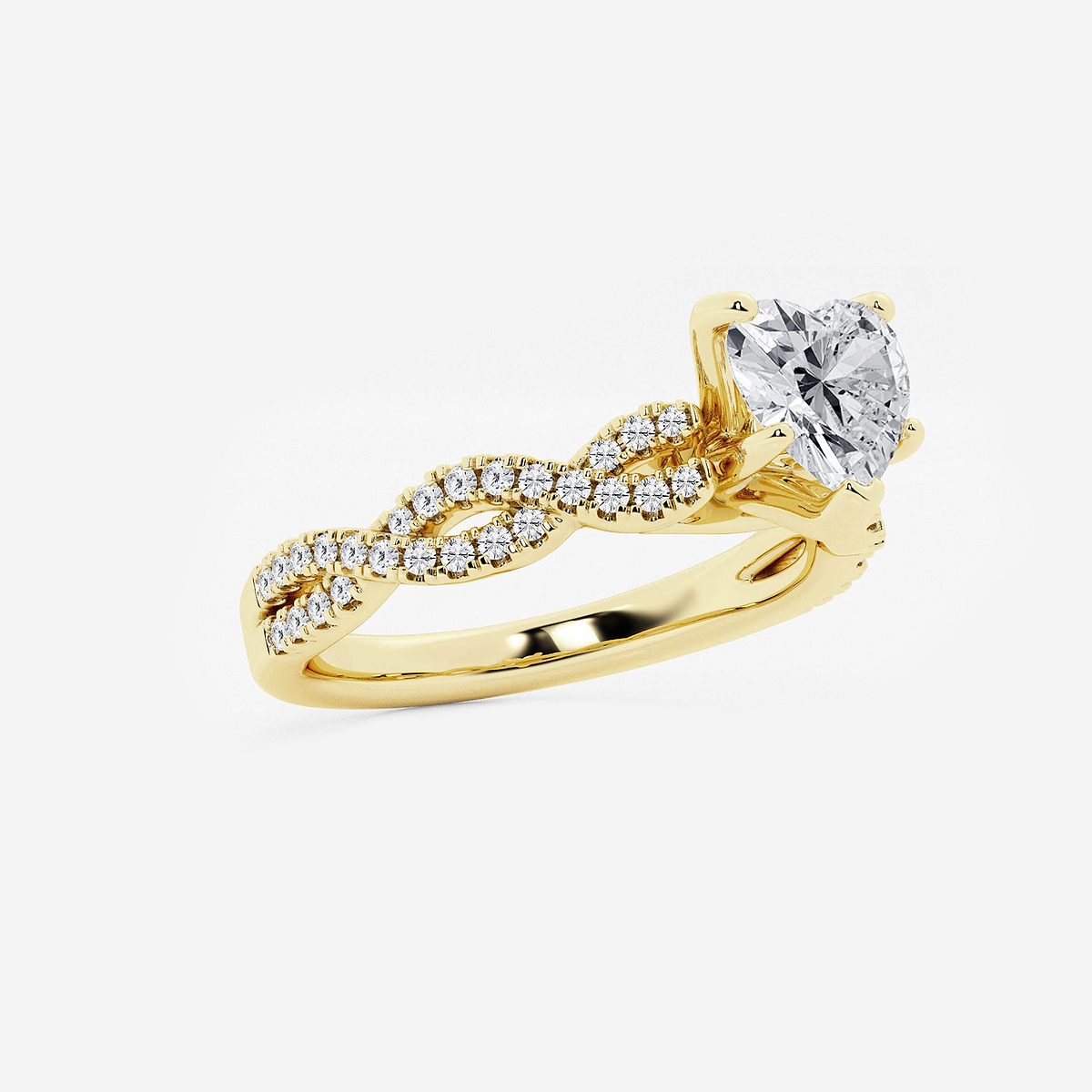 Additional Image 1 for  1 1/4 ctw Heart Lab Grown Diamond Double Twist Engagement Ring