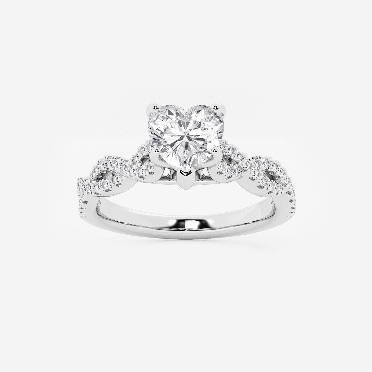 1 1/4 ctw Heart Lab Grown Diamond Double Twist Engagement Ring