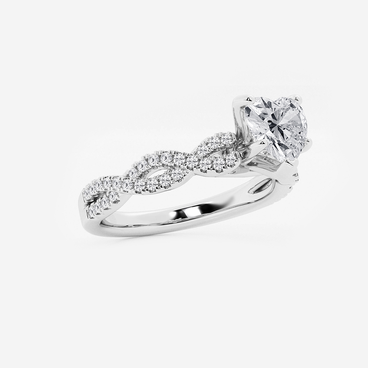 Additional Image 1 for  1 1/4 ctw Heart Lab Grown Diamond Double Twist Engagement Ring