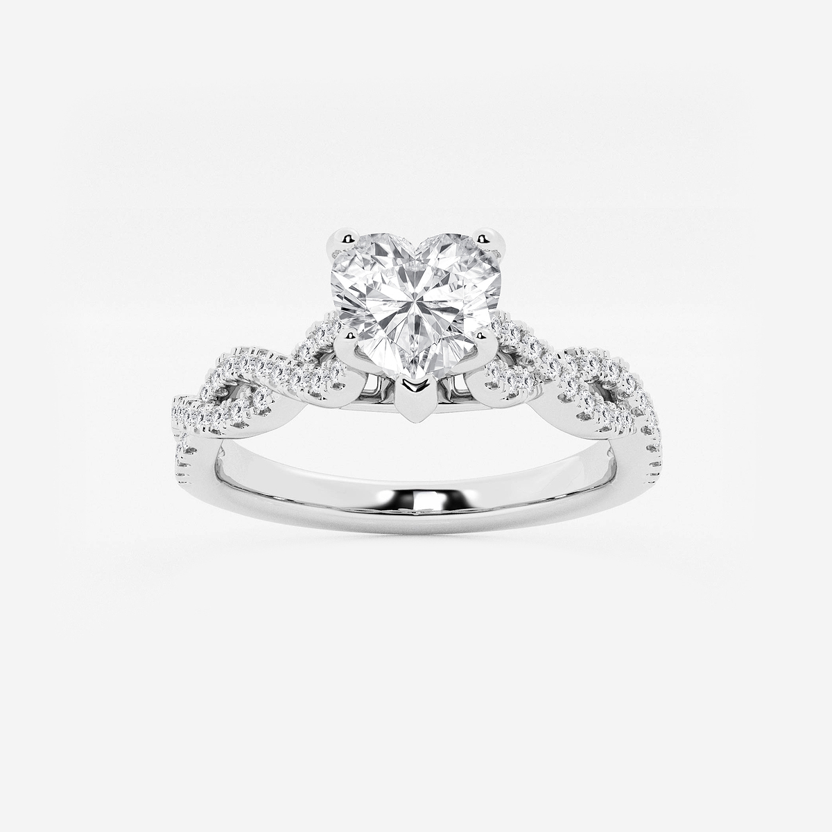 1 ctw Heart Lab Grown Diamond Double Twist Engagement Ring